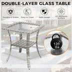 10-Seat Modern Patio Furniture Set with Swivel Rocking Chairs, Thick 4″ Cushions, Dual-Strand Wicker Rattan, Rust-Resistant Steel Frame – Outdoor Conversation & Modular Sectional,Navy