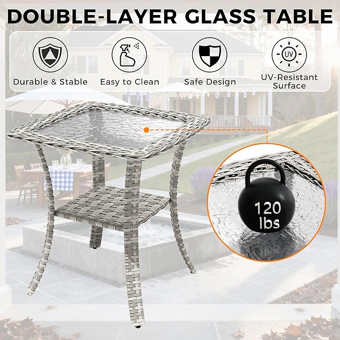 14-Seat Modern Patio Furniture Set with Swivel Rocking Chairs, Thick 4″ Cushions, Dual-Strand Wicker Rattan, Rust-Resistant Steel Frame – Outdoor Conversation & Modular Sectional,Beige