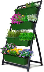 Outland Living 4-Ft Raised Garden Bed - Vertical Garden Freestanding Elevated Planters 4 Container Boxes - Good for Patio Balcony Indoor Outdoor - Perfect to Grow Vegetables Herbs Flowers