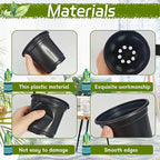 120 Packs Flexible Plastic Nursery Pots,4 Inch Thickened Soft Plastic Pots with Drainage Holes,Garden Seedling Pot for Succulents,Transplanting,Cuttings(Black)