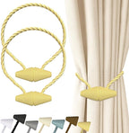 Hion Magnetic Curtain Tiebacks Golden 2pcs, Curtain Tiebacks Buckles Holdbacks Holders Hooks Clip for Home Bedroom Office Decorative Curtain
