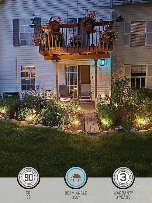 12-Pack Low Voltage Landscape Pathway Lights 3W – 3000K Warm White