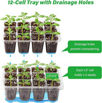 Bonviee 5-Pack Seed Starter Trays for Indoor Germination – Humidity Dome to Regulate Temperature & Humidity, Clear Tray for Root Observation, Drain Holes to Prevent Overwatering (5 Packs, Clear)