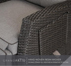 Grand patio Outdoor Reclining Chairs with Extended Footrest 2-Piece Adjustable WickerPatio Lounge Recliner up to 15 with Flip Side Table, Cool Grey