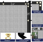Windscreen4less Privacy Fence Screen Heavy Duty Windscreen Fencing Mesh Fabric Shade Net Cover with Brass Grommtes for Outdoor Wall Garden Yard Pool Deck, 6'x244' Light Gray