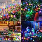Solar Garden Lights Outdoor, Swaying Light Waterproof Solar Lights Outdoor for Yard Pathway Patio, Swaying Lawn Decor as Gardening Gifts for Women Holiday (Multicolor, 4 Pack)