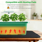 Bonviee 5-Pack Seed Starter Trays, Seed Starter Kit with Adjustable Humidity Dome and Base Indoor Greenhouse Mini Propagator for Seeds Growing Starting (12 Cells Per Tray, Green)