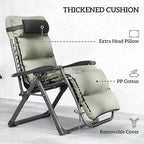 Outsunny Zero Gravity Chairs Set of 2, Reclining Folding Zero Gravity Lounge Chair, Outdoor Lounge Chairs with Removable Cushion, Headrest, and Cup Phone Holder Tray for Patio, Beach, Gray