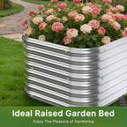 4 PCS Galvanized Raised Garden Bed Outdoor, Metal Garden Bed for Vegetables, Above Ground Garden Box for Flower, Steel Raised Beds for Gardening - 3FT