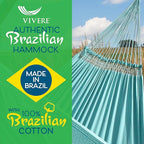Vivere Authentic Brazilian Cotton Hammock - 450 lb Capacity (Copacabana)