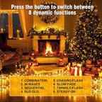 Nisocy 200 LED Christmas Connectable String Lights Outdoor Waterproof – Warm White Fairy Lights with Plug, Tree Lights for Patio, Garden, Bedroom, Wedding, Party, Decor (66FT)