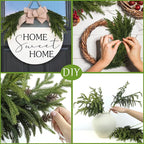 Artificial Pine Greenery Stems, 50 Pack, 18 Inch, Green