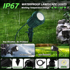 Spotlight Outdoor – 120V Plug-In, 6500K Cool White LED Landscape Lighting with RGB Purple 4 Color Lenses for Yard, Garden, Lawn & Tree Decor on Holidays&Everyday, IP67 Waterproof (4 Pack,Green)