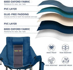 Oversized Rocking Camping Chair with Headrest & Cup Holder - 400lbs Capacity, 600D Oxford Fabric, Easy Fold Portable Outdoor Rocker Chair for Camping, Backyard, Beach, Blue