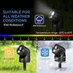 Large 2-in-1 LED Motion Sensor Outdoor Spotlight, IP44 Waterproof 450 Lumen Battery Operated Landscape Light, Adjustable Wall Light for Yard, Garden, House, 2 Pack (Black)