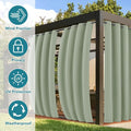 Outdoor Curtains 4 Panels, Sage Green, Waterproof, 54x95 Inch
