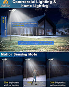 Solar Street Light 104 LED Outdoor Parking Lot Fixture with Remote