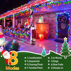 String Lights, 33 FT Black Wire with 400 Multicolor LEDs, 8 Modes