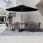 AreShark 9 FT Patio Umbrella for Outdoor, Outdoor Umbrella with Push Button Tilt and Crank, Outdoor Patio Umbrellas with 8 Sturdy Ribs for Market, Garden, Deck, Backyard, Pool (Classic Black)