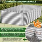 3 Pack Tall 4x2FT Corrugated Galvanized Steel Raised Garden Bed Outdoor, Metal Above Ground Garden Bed for Vegetables and Flowers, Raised Beds for Gardening-4x2x1.5FT