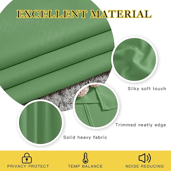NICETOWN Blackout Curtains & Drapes - Privacy Thermal Efficiency Backdrop Curtains for Bedroom Room Divider Living Room Patio Sliding Glass Door, Wide 80 x Long 144 inch, Froest Green, 1 Panel