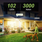 102 LED Solar Spot Lights Outdoor Waterproof IP65, Adjustable Landscape Spotlights, [8 Pack/4 Modes] Auto On/Off Solar Powered Flood Lights for Outside Yard Garden Wall Pathway (Warm White)