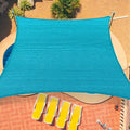 16'x20' Sun Shade Sail Curved Commercial Outdoor Shade Cover Turquoise Rectangle Heavy Duty Permeable 185GSM UV Block Sunshade for Backyard Yard Deck Patio Garden Outdoor Activities and Facility