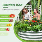 Land Guard 3×3×1ft Galvanized Raised Garden Bed Kit, Round Galvanized Planter Raised Garden Boxes Outdoor, Large Metal Raised Garden Beds for Vegetables, Silver