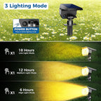 Peasur 1 Pack Solar Spot Lights Outdoor, Solar Spotlights Outdoor Waterproof 2-in-1 Auto On/Off Landscape Lighting for Outside Yard Garden (Warm White)