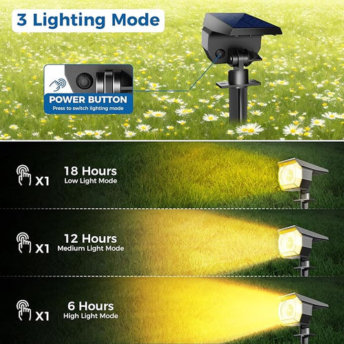 1 Pack Solar Spot Lights Outdoor – Warm White