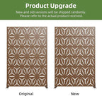 Casaphoria Metal Privacy Screen Outdoor, 72" H x 47" W Freestanding Decorative Privacy Screen for Patio Deck Balcony Garden with Stable Base, Brown Star