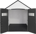 Rubbermaid Resin Outdoor Storage Shed With Floor (7 x 10.5 Ft) Weather Resistant, White, Organization for Home/Backyard/Garden Tools/Lawn Mower/Bike Storage/Pool Supplies