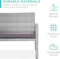Conversation Set, 4-Piece Outdoor Wicker Patio Set with Coffee Table, Gray