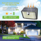 Solar Motion Lights Outdoor, Ultra Bright Solar Fence Lights with Motion Sensor, IP65 Waterproof Security Light 3 Modes, 270° Lighting Angle, Wall Lights for Deck Patio Fence Garage Door (6 Packs)