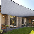 LOVE STORY Custom Size 7'x12' Silver Grey Sun Shade Sail Rectangle UV Block Canopy Patio Sail Sunshades Fabric for Outdoor Garden Carport (We Make Custom Size)