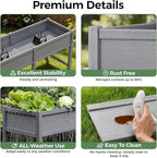 TT Nature HDPE Raised Garden Bed with Legs, Outdoor Elevated Planter Box for Vegetables, Herbs & Flowers, Weather-Resistant Raised Garden Beds for Patio, Balcony & Backyard Gardening