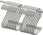 Myfolrena 20 Pack S Hooks for Hanging, 3.4 Inch Metal S Shaped Hook Heavy Duty Hanging Hooks for Pots, Pans, Plants, Bags, Cups, Clothes (Silver)