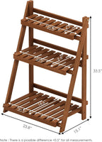 Furinno FG18452 Tioman Hardwood Patio Furniture Outdoor 3-Tier Flower Rack, Natural