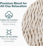 Sunnydaze Handwoven XXL Thick Cord Mayan Double Hammock for Outside - 625-Pound Capacity Heavy-Duty Outdoor Hammock - Natural