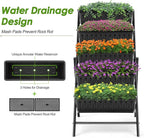 Suyncll Vertical Raised Garden Bed Planter Box,5 Tiers Vertical Garden Planter with Drainage System&4 Hooks for Herb Vegetables Flowers