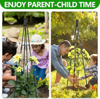 2 Pack Garden Trellis for Climbing Plants, Garden Trellis Rustproof Plastic Coated Metal Plant Support for Vegetables, Vines and Rose Bushes