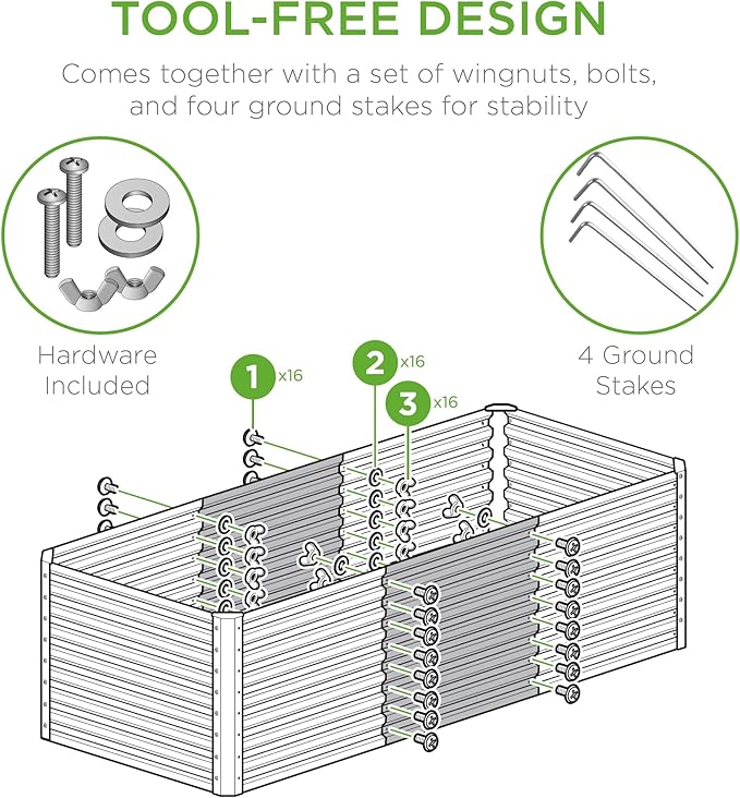 Best Choice Products 4x2x2ft Outdoor Metal Raised Garden Bed, Deep Root Box Planter for Vegetables, Flowers, Herbs, 119 Gallon Capacity, 100% Non Toxic Materials - Royal Red