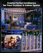 Brightown 2-Pack 120 LED 72 FT Solar String Lights Outdoor, Waterproof Solar Powered Patio Lights with 8 Lighting Modes for Garden Yard Porch Wedding Party Decor (Pure White)