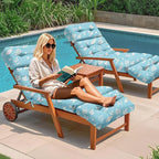 Outdoor Chaise Lounge Chair Cushion 75.1 x 22.8 x 4.7 Inches 100% Waterproof Replacement Cotton Patio Pool Lounge Chair Cushion for Outdoor Furniture with Ties, Blue Butterfly