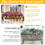 Riare 2 Pack 30 Inch Rectangle Coconut Liners for Planters, Natural Coconut Fiber Planter Liners, Window Box Liner Trough Coco Liner for Outdoor Flower, Garden Wall, Deck & Fence Planter Boxes