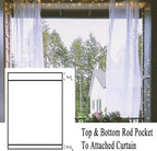 Patio Screen Mesh Outdoor Curtains Waterproof Sheer Lightweight Bug Netting for Porch Gazebo Garden Party Wedding Backdrop, White, W 125 x L 108 inch per Panel, 2 Panels