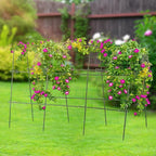 Lalahoni Cucumber Trellis, 65x48 inch Garden Trellis for Climbing Plants Outdoor, Metal Garden Arch Climbing Plant Support Vegetables Peas Beans Squash Cucumber Trellis for Raised Bed, Green