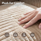 67" Oversized Chaise Lounge Chair Indoor, Soft Boneless Cloud Couch with 3 Pillows, 4 Side Pockets and 2 Cup Holders, Comfy Corduroy Sleeper Couch for Living Room Bedroom