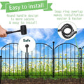 Decorative Fences, Black Metal Garden Border, 18 Panels, 18 Ft Long