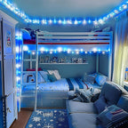String Lights, 168 ft Blue and White LED Outdoor Lights with Remote